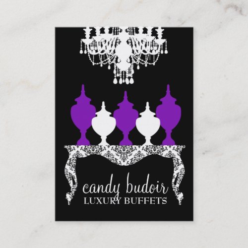 311 Candy Budoir Rococo Deep Purple Business Card Template