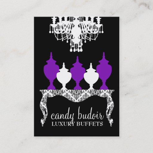 Customizable 311 Candy Budoir Rococo Deep Purple Business Card Template
