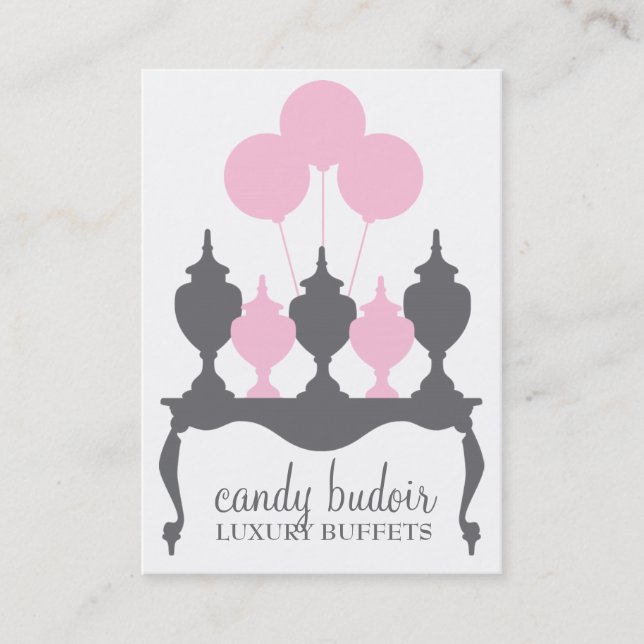 311 Candy Buffet Pink Gray Business Card (Front)