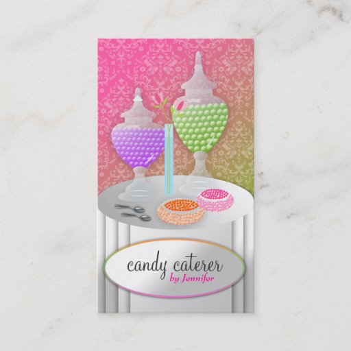 Customizable 311 Candy Caterer Purple Lollipop Fade Business Card
