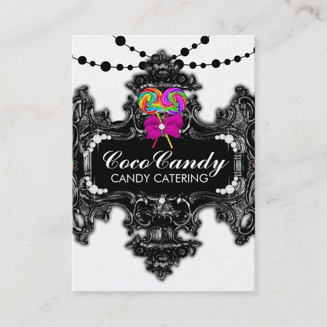 311 Candy Wonderland Black White Business Card (Front)