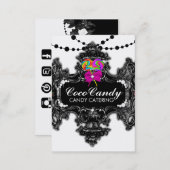 311 Candy Wonderland Black White Media Icons Business Card (Front/Back)