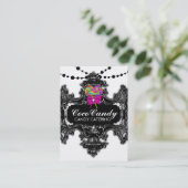 311 Candy Wonderland Black White Media Icons Business Card (Standing Front)