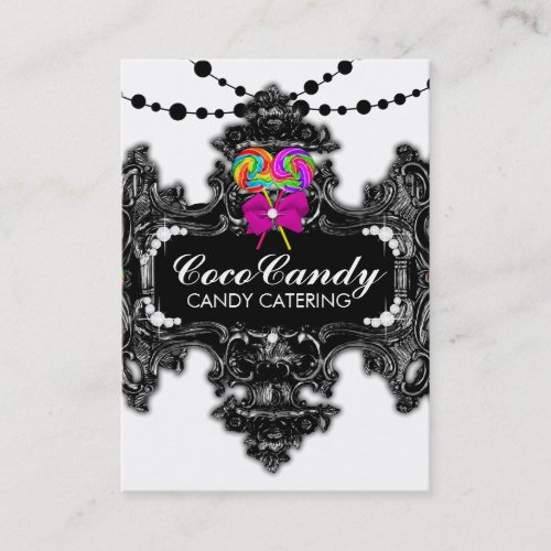 311 Candy Wonderland Black White Media Icons Business Card Template