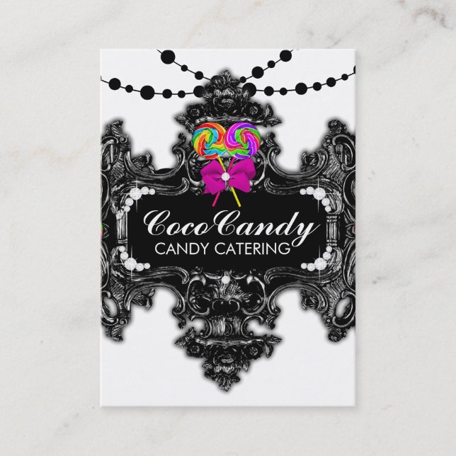 311 Candy Wonderland Black White Media Icons Business Card (Front)