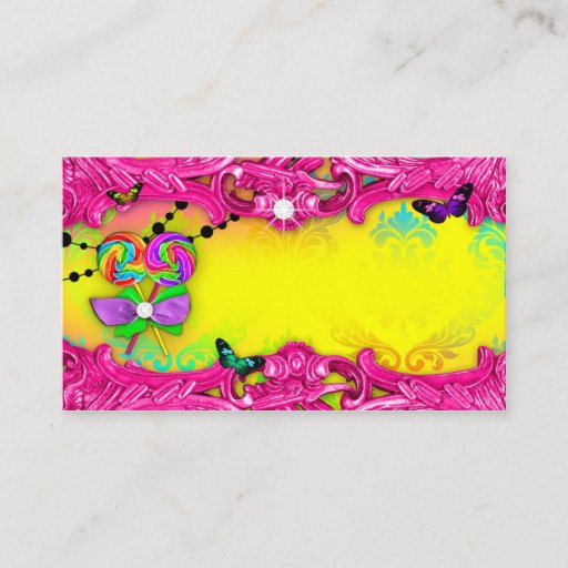 Customizable 311 Candy Wonderland Pink Sweet 16 Place Cards Business Card Templates