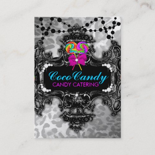 311 Candy Wonderland White Leopard Business Card Templates