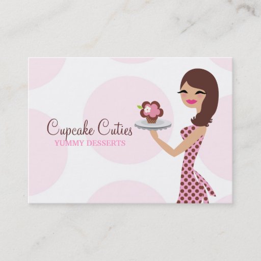 Customizable 311 Carlie the Cupcake Cutie Brunette BusinessCard Business Cards