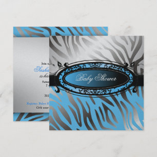 311-C'est Luxueux   Hot Momma Pink Zebra    Baby Invitation