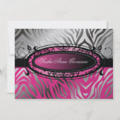 311-C'est Luxueux | Hot  Pink Zebra | Sweet 16 Invitation (Front)