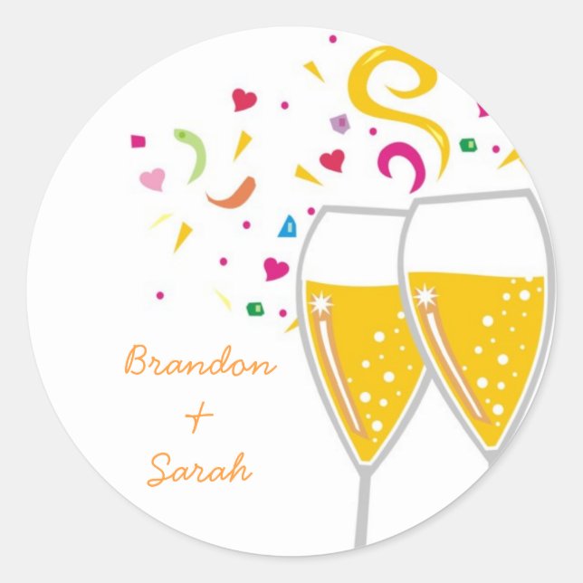 311-Champagne Toast Sticker (Front)