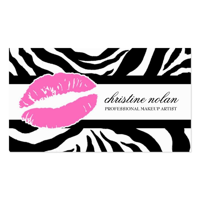 311 Christine Kiss Light Pink  Zebra Business Cards