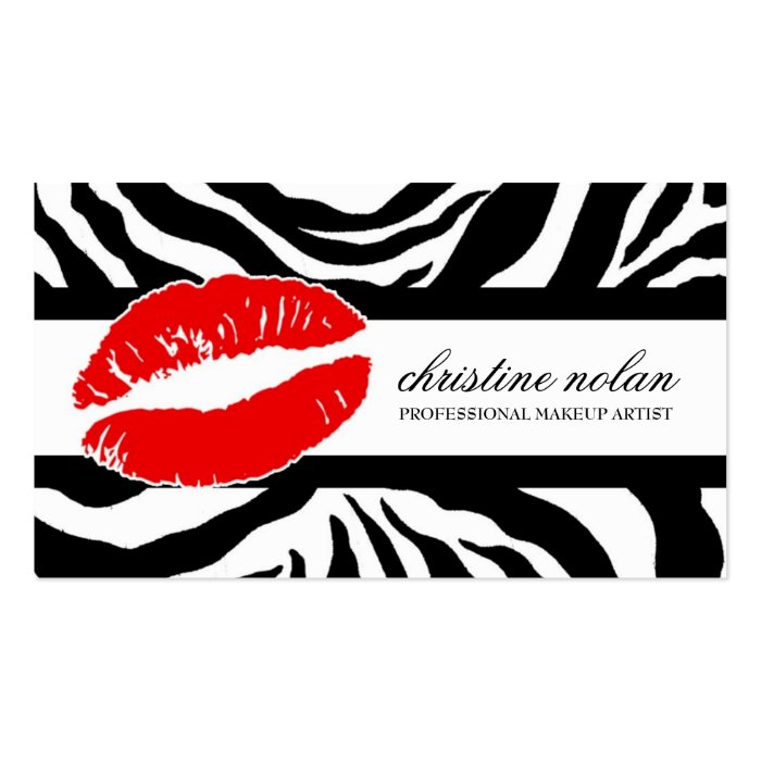 311 Christine Kiss Red  Zebra Business Card