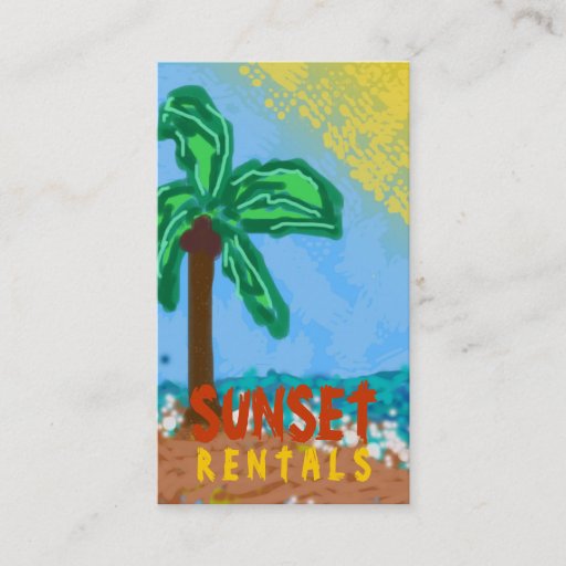 Customizable 311-CHRISTY'S BEACH | ORANGE BUSINESS CARD TEMPLATE