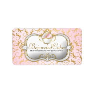 311-Ciao Bella Bejeweled Cakes   Pink Background Label