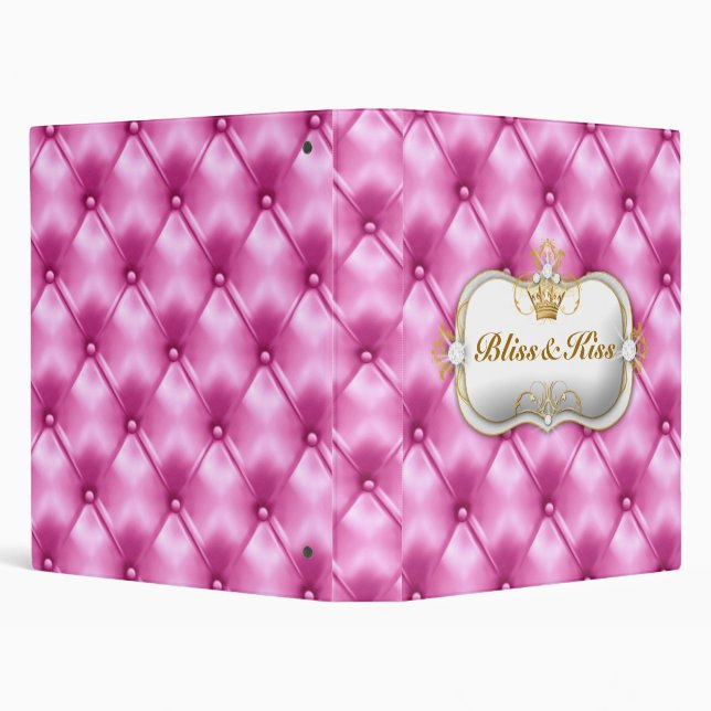 311 Ciao Bella Bliss Pink Tuft 3 Ring Binder (Background)