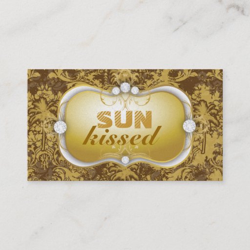 Customizable 311 Ciao Bella Brown Palm Vintage Metallic Business Card Template
