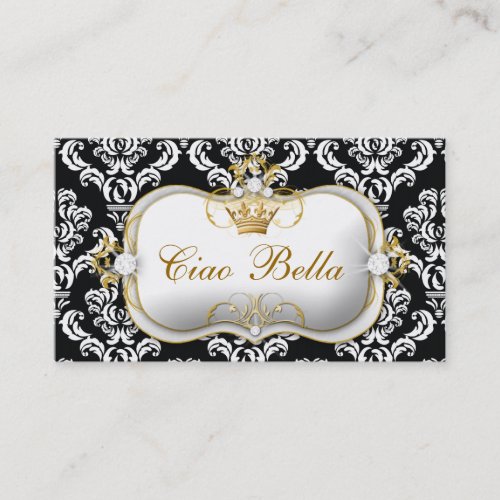 311 Ciao Bella Elegant Damask Business Card Template