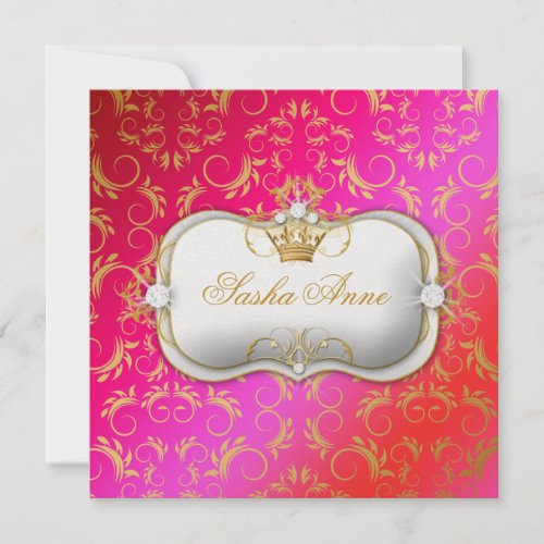 311 Ciao Bella Golden Cherry Cake Kiss Personalized Invitation