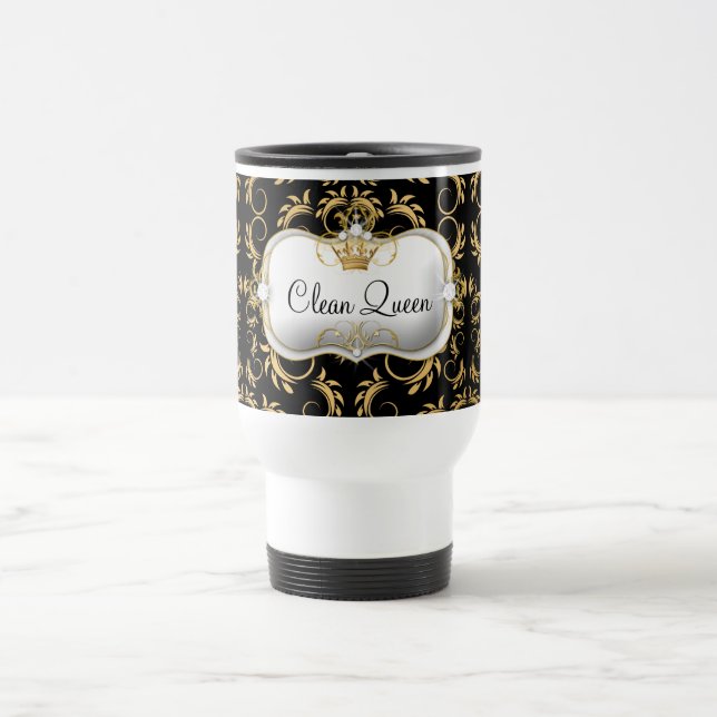311 Ciao Bella Golden Divine Black Travel Mug (Center)