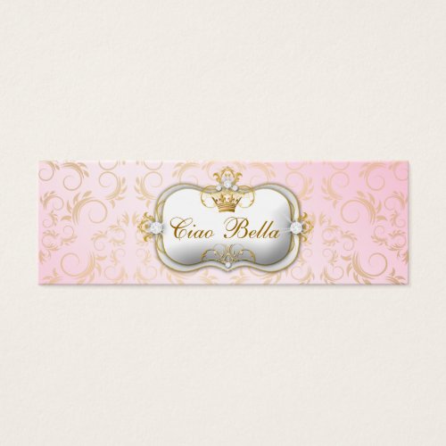 311-Ciao Bella Golden Divine Pink Business Card Template