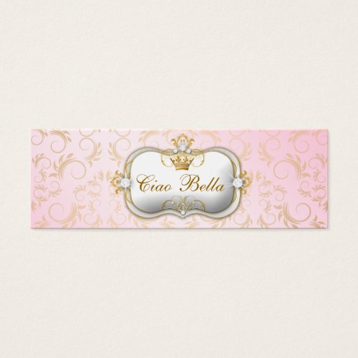 Customizable 311-Ciao Bella Golden Divine Pink Business Card Template
