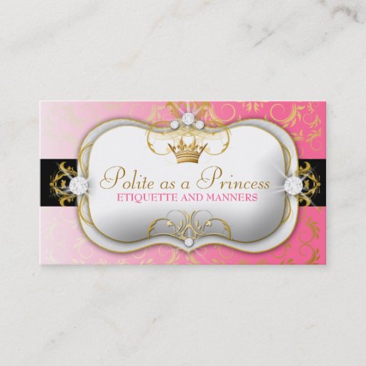 Customizable 311-Ciao Bella Golden Divine Pink Business Card Template