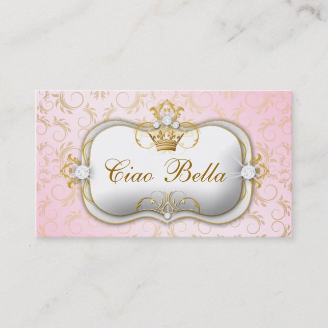 311 Ciao Bella Golden Divine Pink Business Card (Front)