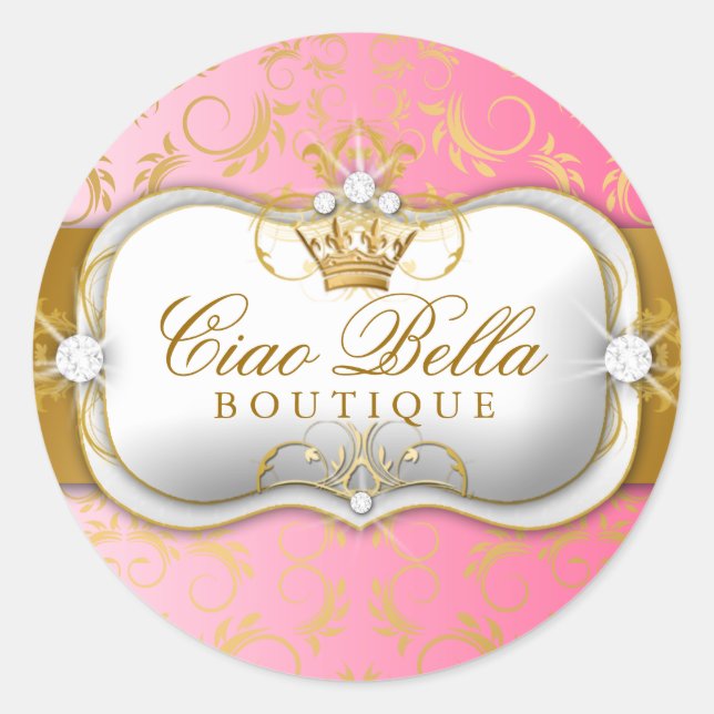 311 Ciao Bella Golden Divine Pink Fade Classic Round Sticker (Front)