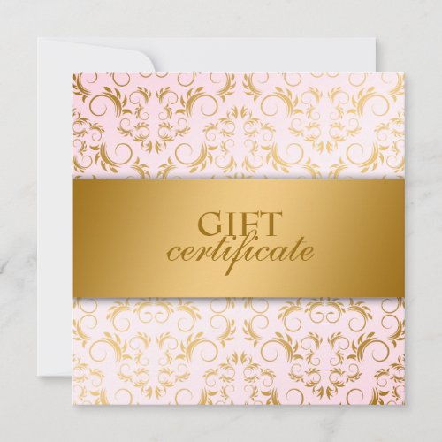 311-Ciao Bella Golden Divine Pink Gift Certificate Invite