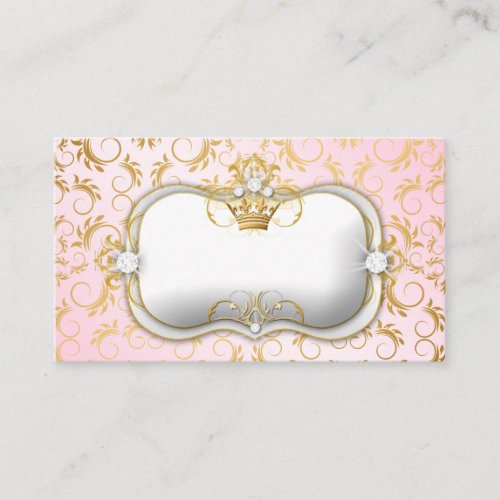 311 Ciao Bella Golden Divine Pink Place Setting Business Card Templates