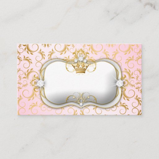 Customizable 311 Ciao Bella Golden Divine Pink Place Setting Business Card Templates