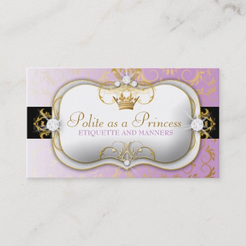 311-Ciao Bella Golden Divine Purple Business Card Template