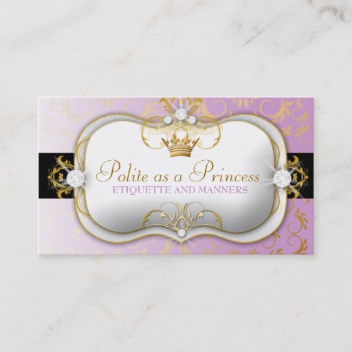 Customizable 311-Ciao Bella Golden Divine Purple Business Card Template