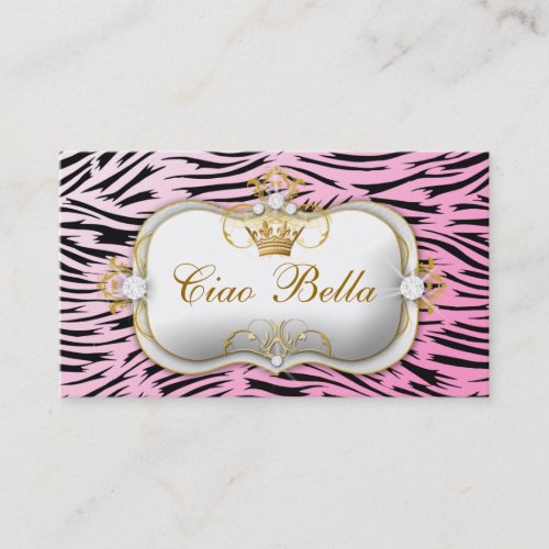 311 Ciao Bella Hip Zebra Pink Business Cards