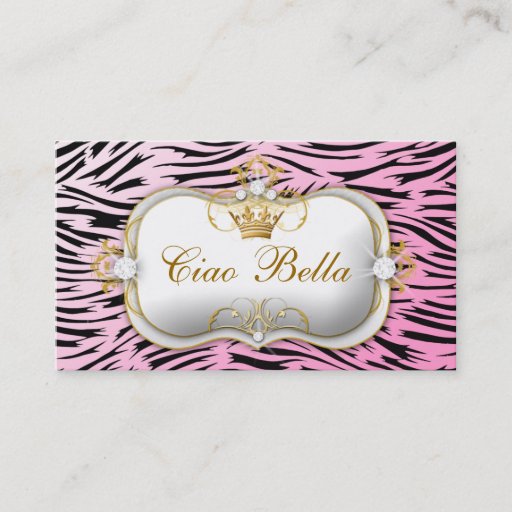 Customizable 311 Ciao Bella Hip Zebra Pink Business Cards