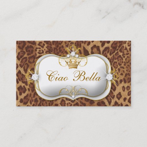 Customizable 311 Ciao Bella Leopard Business Card