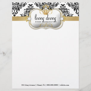 311 Ciao Bella & Lovey Dovey Damask Black WHite Letterhead