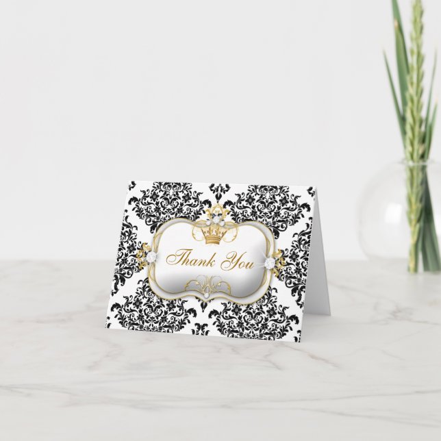 311 Ciao Bella & Lovey Dovey Damask Thank You Card (Front)
