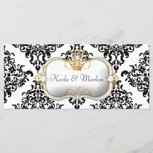 311 Ciao Bella Lovey Dovey Damask Wedding Program (Front)