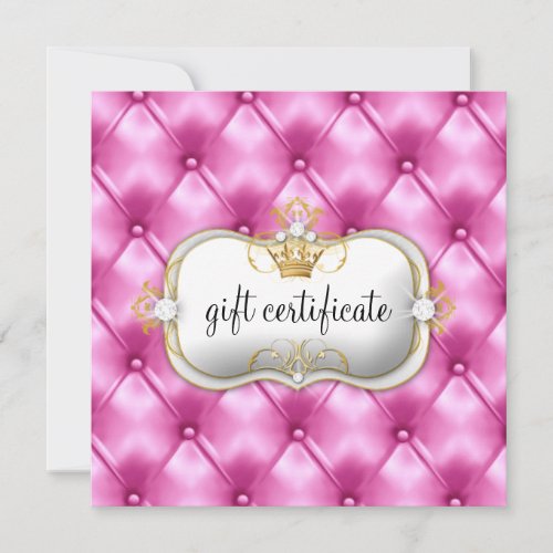 311 Ciao Bella Pink Tuft Gift Certificate Custom Announcement