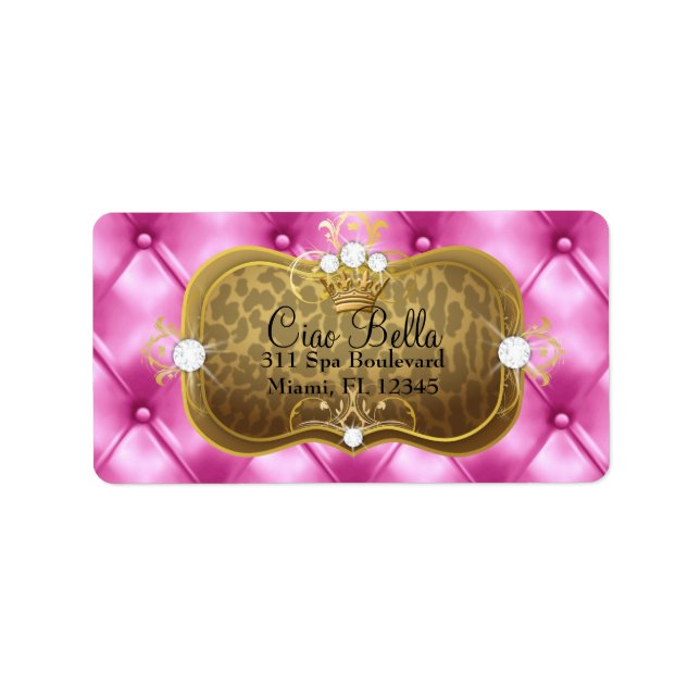 311 Ciao Bella Pink Tuft Leopard Label (Front)