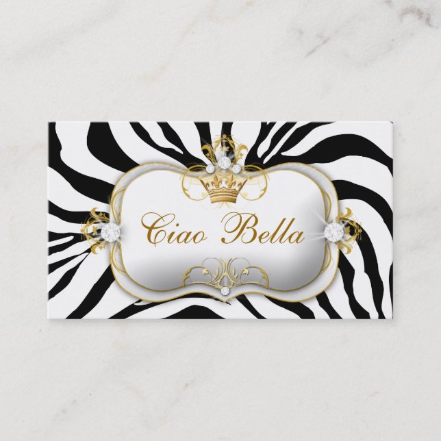 311 Ciao Bella Zebra Business Card (Front)