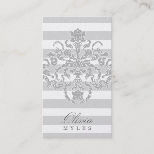 311-Classic Gray Nautical Mile Silver Metallic Business Cards