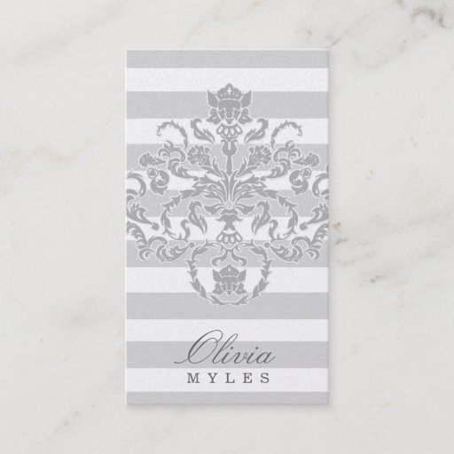Customizable 311-Classic Gray Nautical Mile Silver Metallic Business Cards