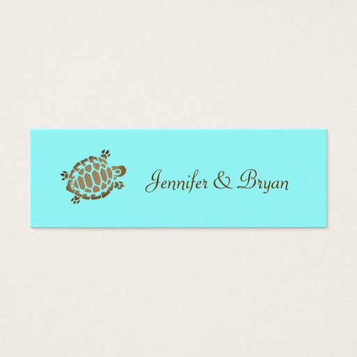 Customizable 311-Coastal Seaturtle Thank you Turquoise Business Card Template