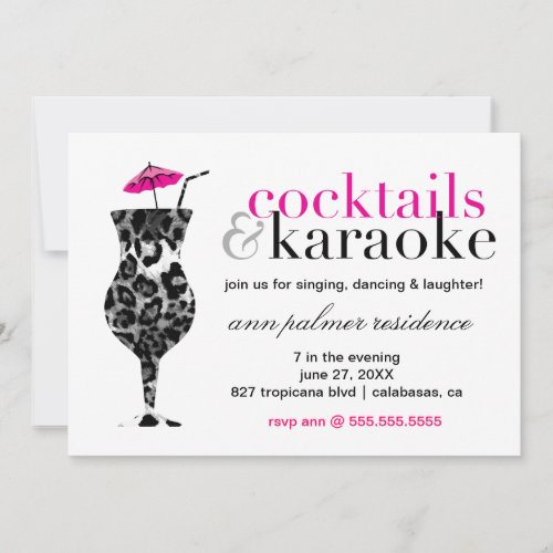 311 Cocktails  Karaoke Invitation