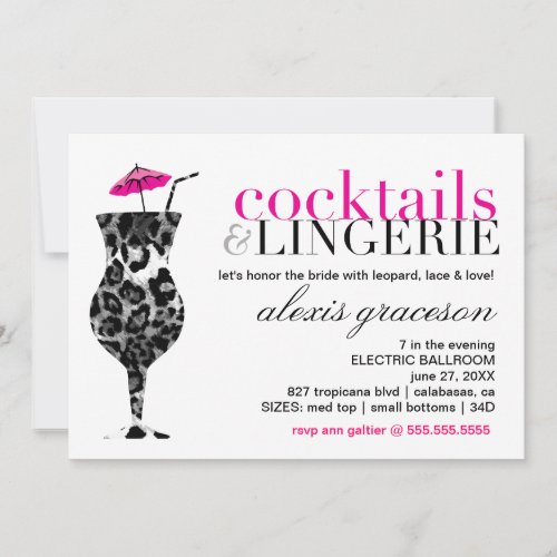 311 Cocktails  Lingerie Invitation