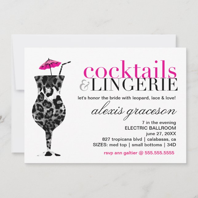 311 Cocktails & Lingerie Invitation (Front)