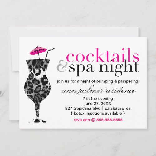 311 Cocktails  Spa Invitation